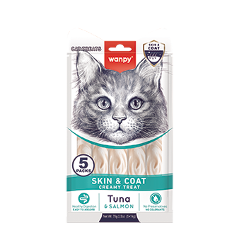 WANPY Skin & Coat Creamy Treat Tuna & Salmon For Cat