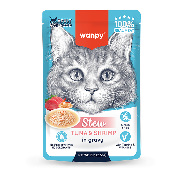 WANPY Stew Tuna & Shrimp For Cat