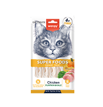 WANPY Superfoods Creamy Treat For Cat Chicken With Pumpkin &amp; Kale