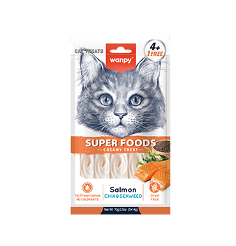 WANPY Superfoods Creamy Treat For Cat Salmon With Chia & Seaweed